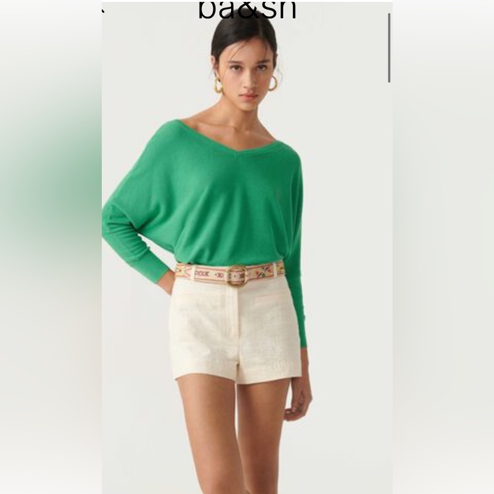 ba&sh Green Button-Back Top - Picture 2 of 4